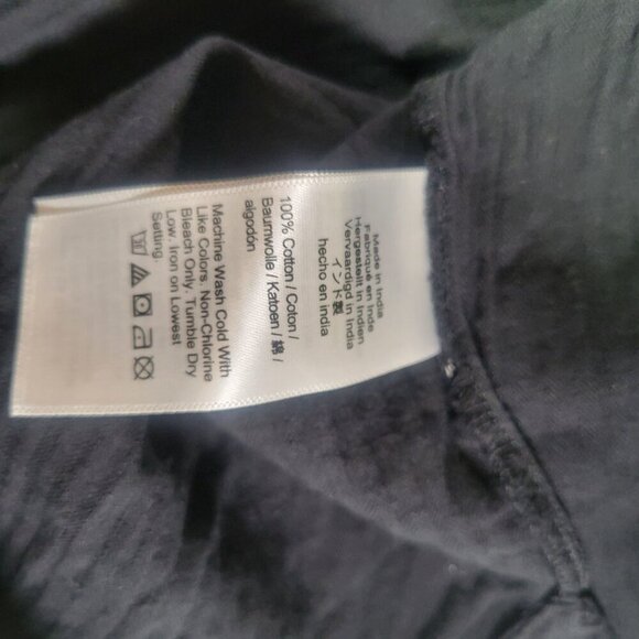 J.Crew Women Black Cotton Lightweight Collared V-Neck Tunic Top Shirt Size XL - Picture 7 of 8